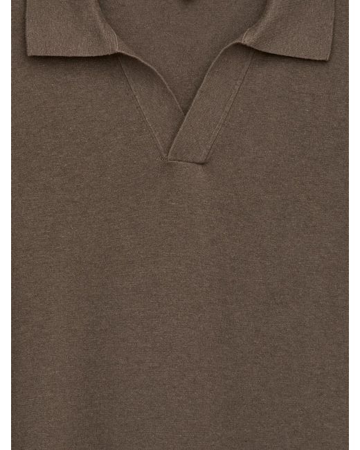 ARKET Gray Cotton Linen Polo Shirt for men