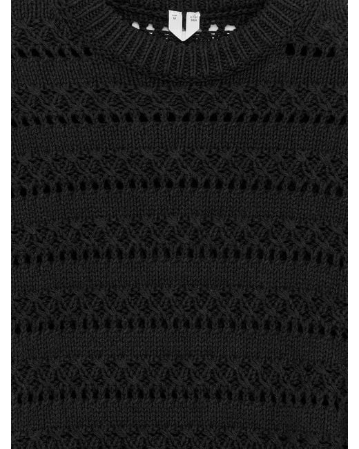 ARKET Black Open-Knit Top