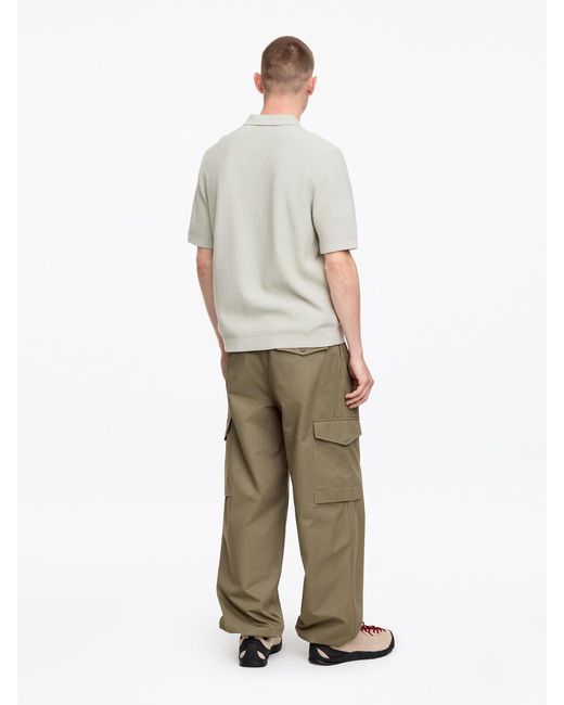 ARKET Gray Knitted Cotton Polo Shirt for men