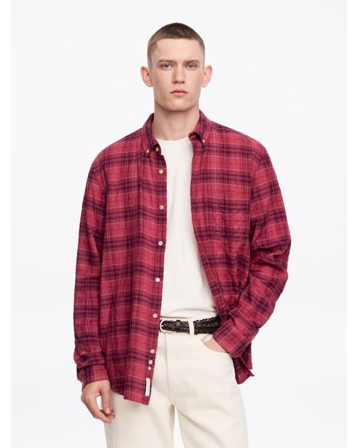 ARKET Red Regular Flannel Shirt for men