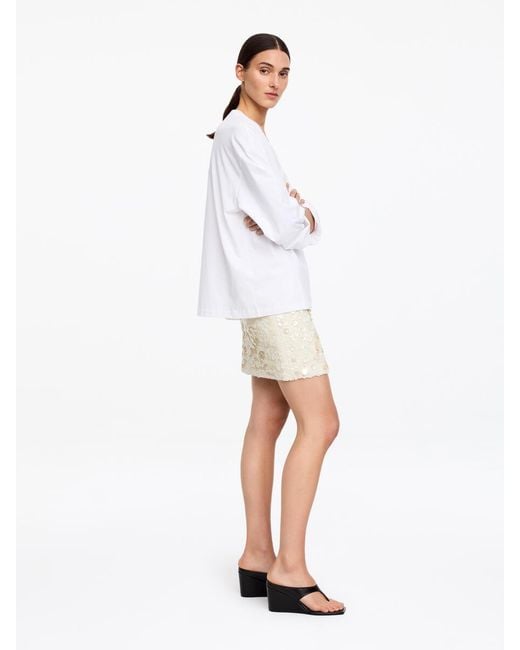 ARKET White Embellished Mini Skirt