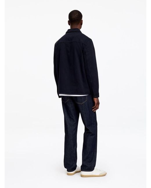 ARKET Blue Overdyed Twill Overshirt for men
