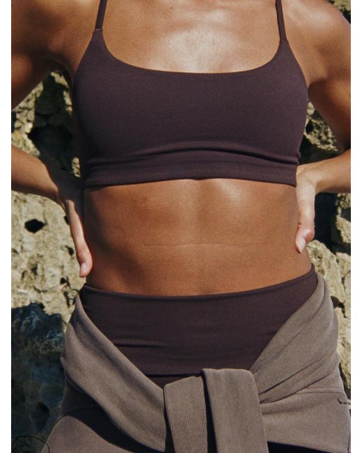 ARKET Brown Soft Stretch Sports Bra
