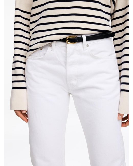 ARKET White Slim Leather Belt