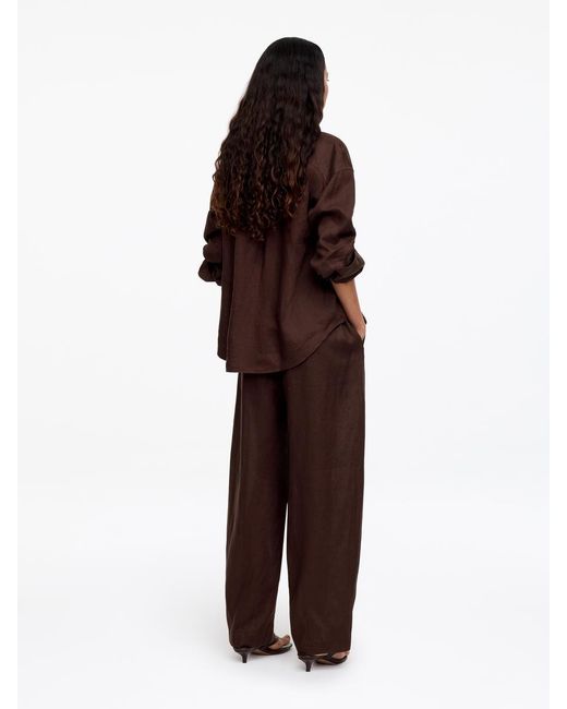 ARKET Purple Barrel Linen Trousers
