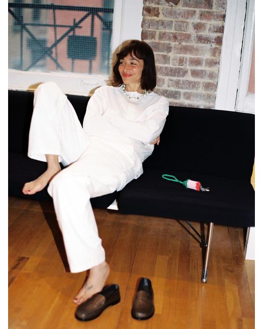 ARKET White And Laila Gohar Work Trousers