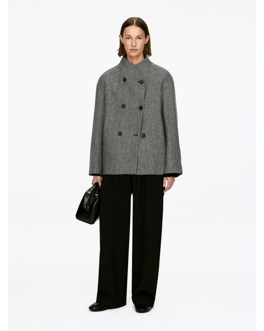 ARKET Gray Shawl-Collar Wool Jacket