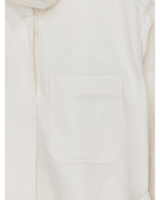 ARKET White Linen Blend Pop-Over Shirt