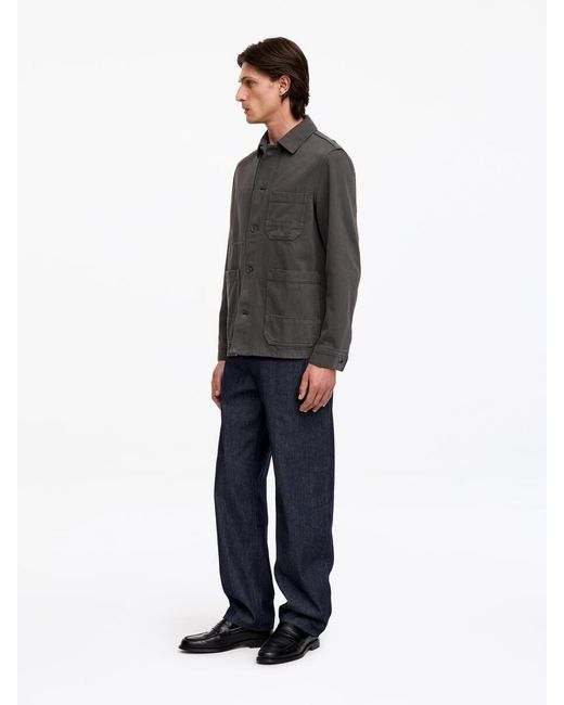 ARKET Blue Overdyed Twill Overshirt for men