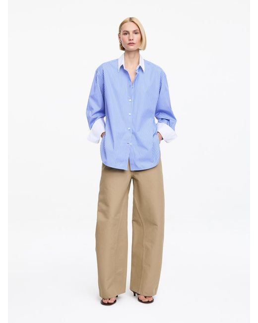 ARKET Natural Barrel Cotton Trousers