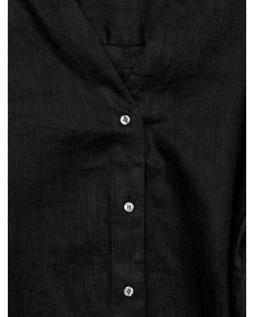 ARKET Black Linen Blouse