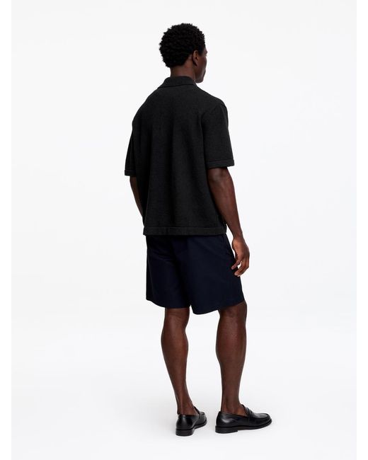 ARKET Black Bouclé Polo Shirt for men