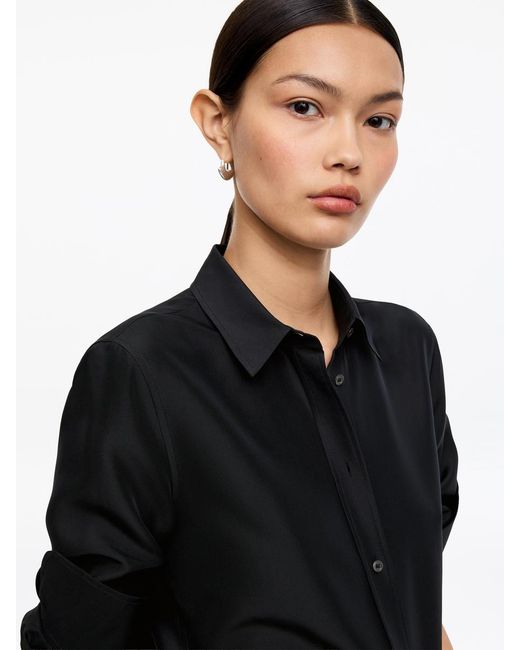 ARKET Black Silk Shirt
