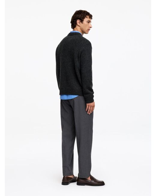 ARKET Black Heavy Knit Wool Jumper for men