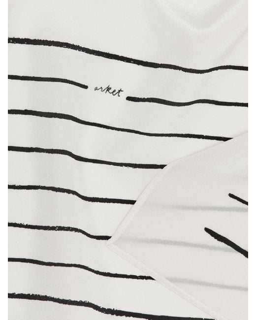 ARKET White Printed Silk Scarf
