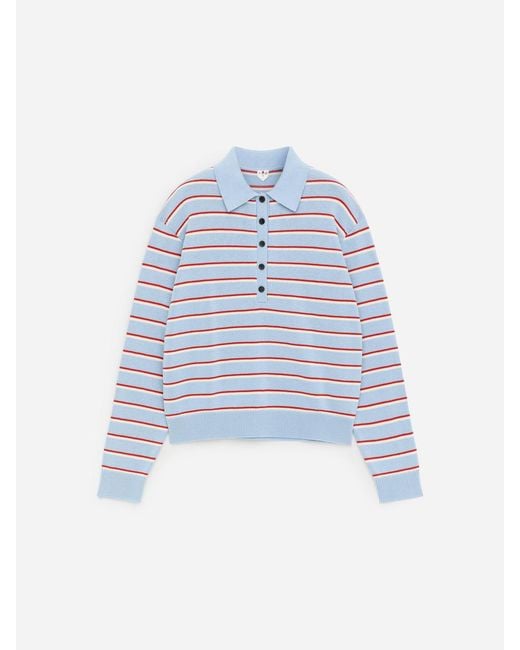 ARKET Blue Knitted Polo Shirt