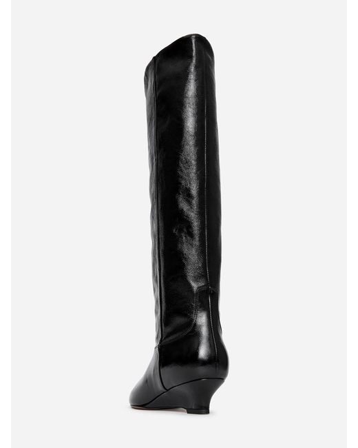 ARKET Black Glossy Leather Boots