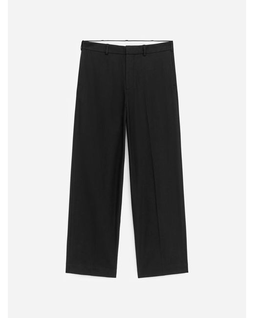 ARKET Black Relaxed Cotton Lyocell Trousers for men