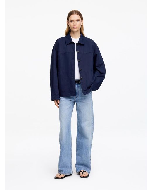 ARKET Blue Linen-Cotton Overshirt