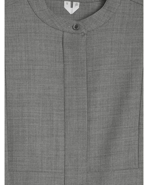 ARKET Gray Wool-Blend Tuxedo Shirt