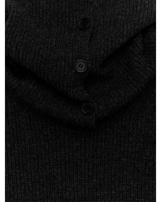 ARKET Black Foldover Collar Jumper
