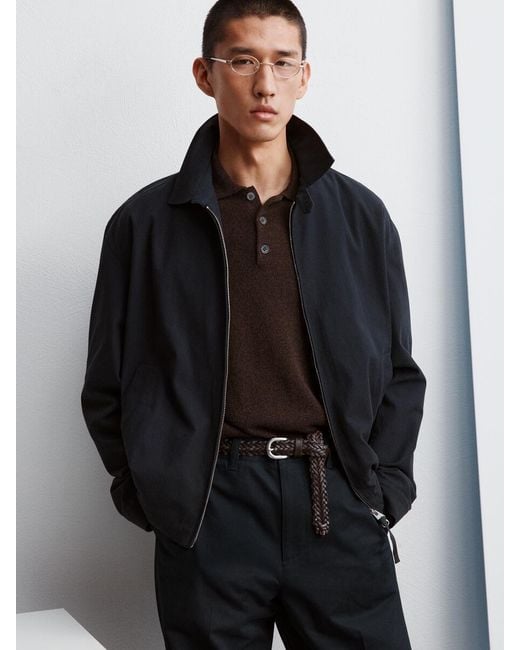 ARKET Blue Relaxed Cotton Twill Trousers for men
