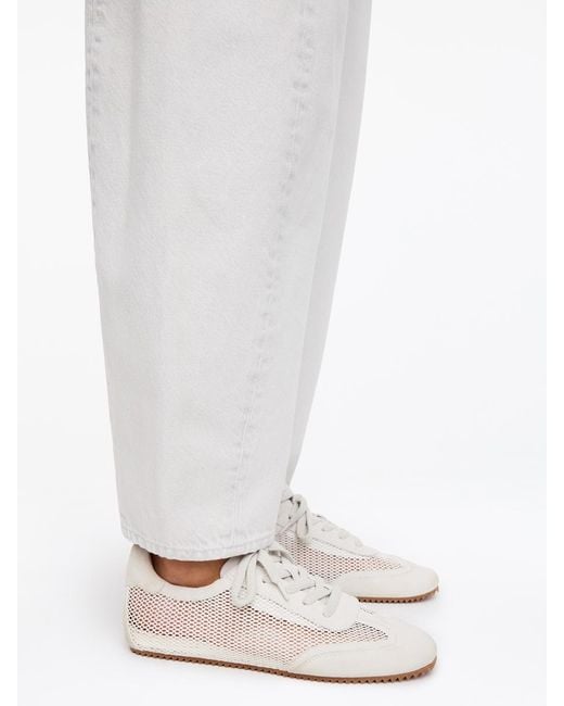 ARKET White Suede Mesh Trainers