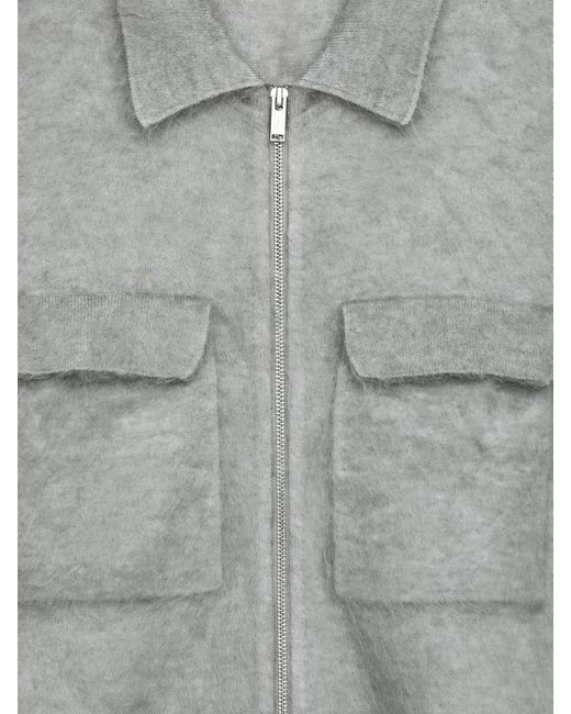 ARKET Gray Mohair-Wool Blend Cardigan