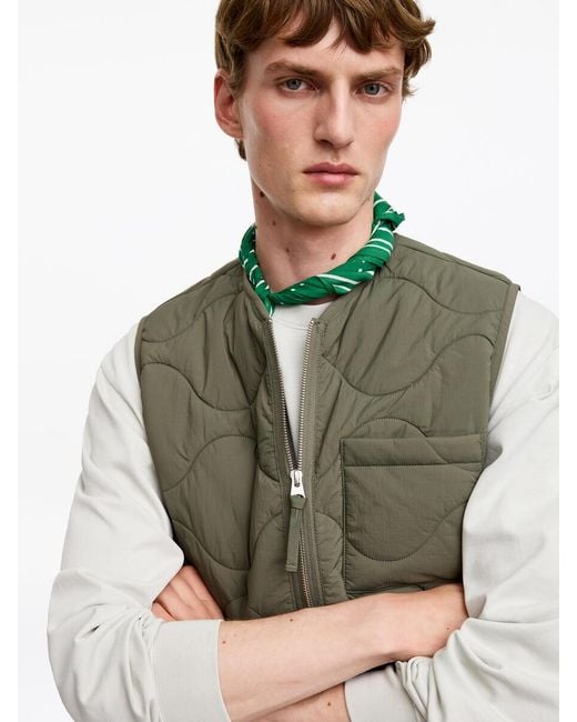 ARKET Green 2-In-1 Quilted Liner Vest for men