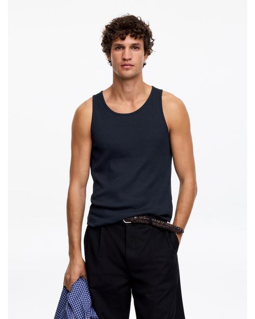 ARKET Blue Ribbed Tank Top for men