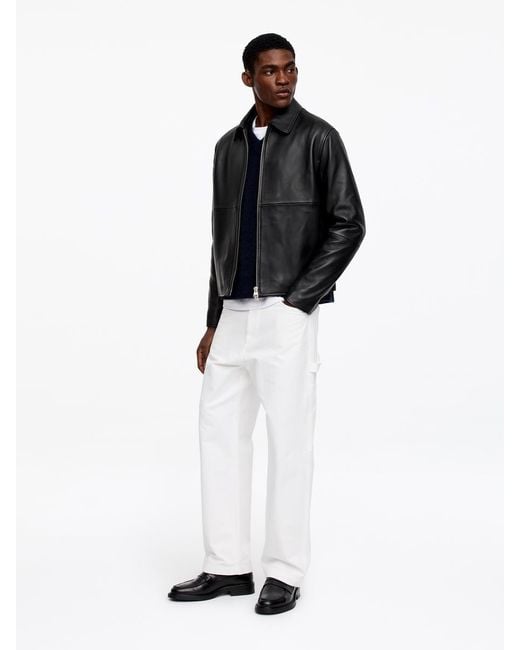 ARKET Black Leather Jacket for men