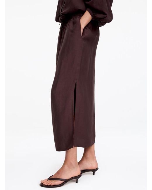 ARKET Red Linen Blend Pull-On Skirt