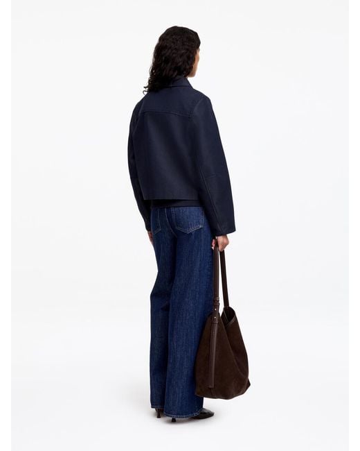ARKET Blue Lustrous Cotton-Blend Overshirt