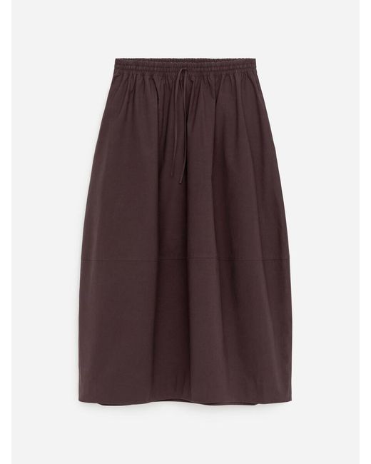ARKET Purple Cotton Midi Skirt