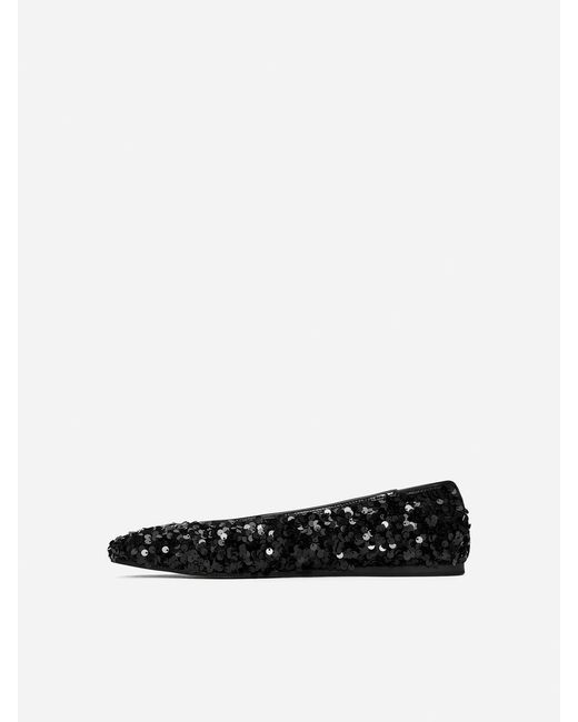 ARKET Black Sequin Ballerina Flats