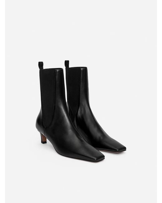 ARKET Black Square-Toe Ankle Boots