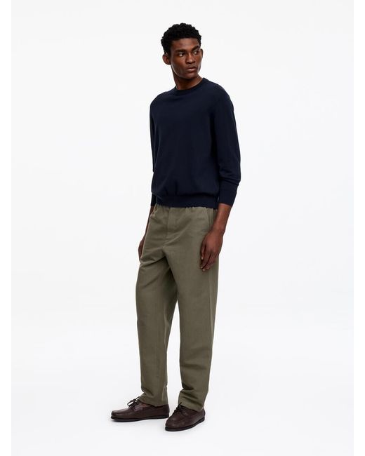 ARKET Blue Linen Blend Trousers for men