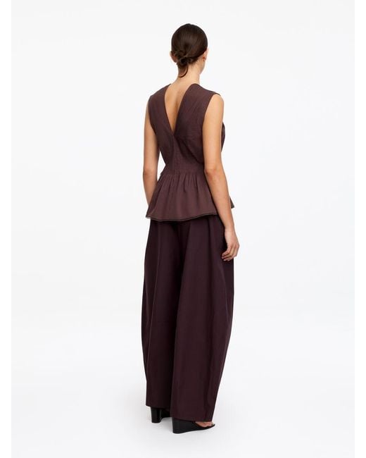 ARKET Brown Pintuck Top