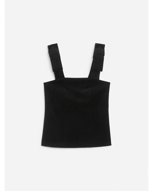 ARKET Black Velvet Strap Top