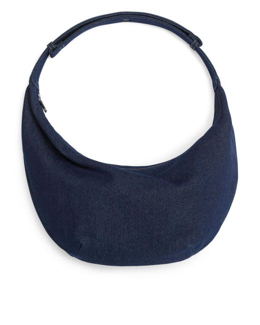 ARKET Blue Curved Denim Bag