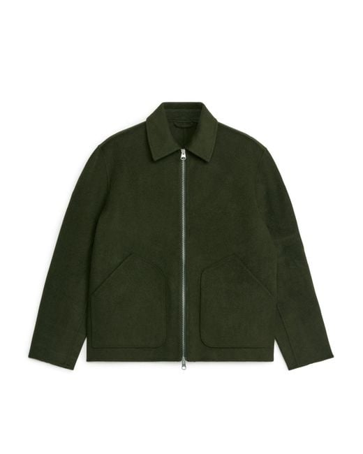 ARKET Green Short Double-face Wool Jacket for men