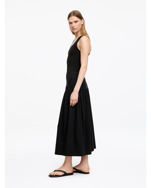 ARKET Black A-Line Midi Skirt