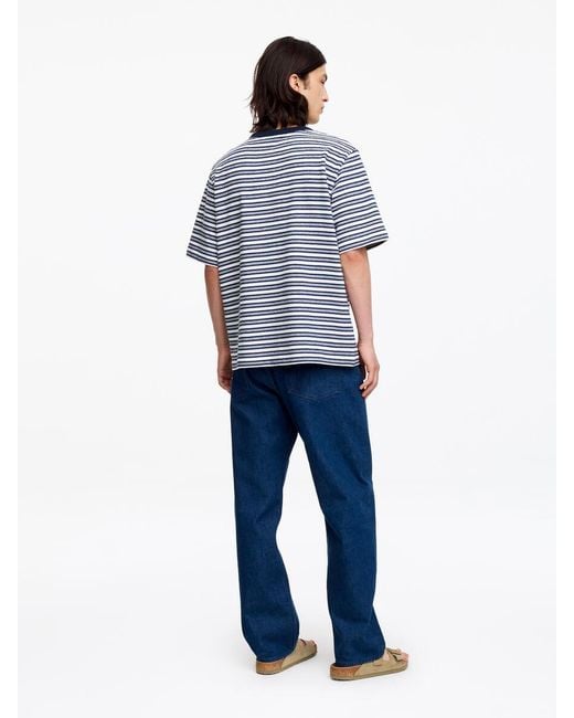 ARKET Blue Relaxed Bouclé T-Shirt for men