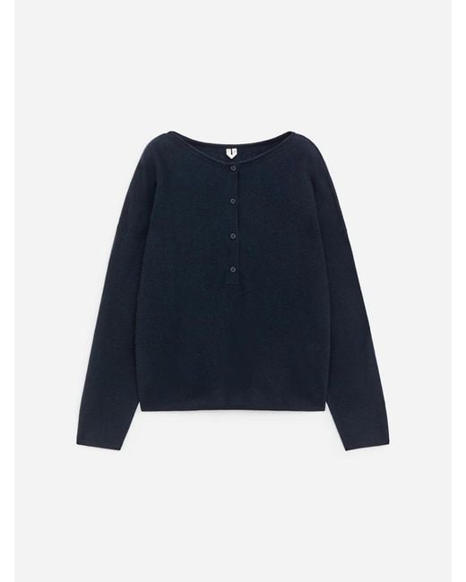 ARKET Blue Pure Cashmere Boat-Neck Jumper