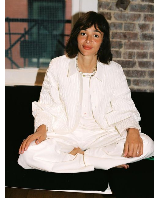 ARKET White And Laila Gohar Work Trousers