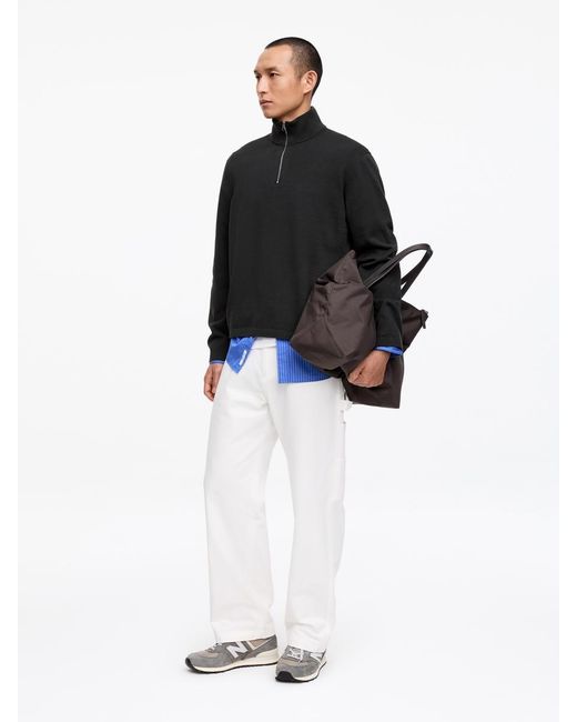 ARKET Black Knitted Half-Zip Jumper for men