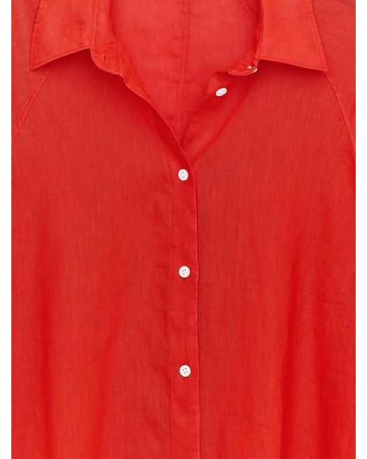 ARKET Red Relaxed Linen Shirt