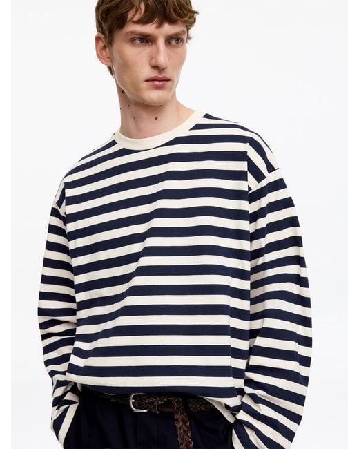 ARKET Blue Relaxed Long-Sleeve T-Shirt for men