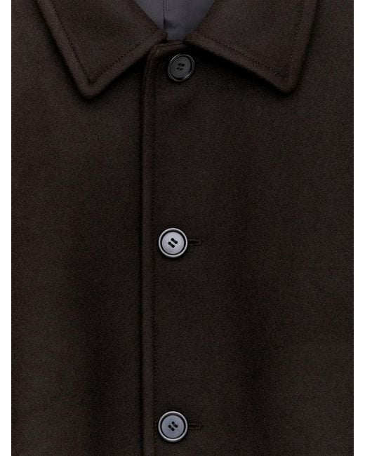 ARKET Black Doublé Wool-Blend Coat for men