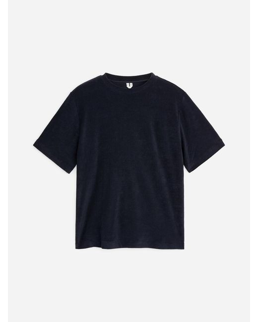 ARKET Blue Cotton Towelling T-Shirt for men